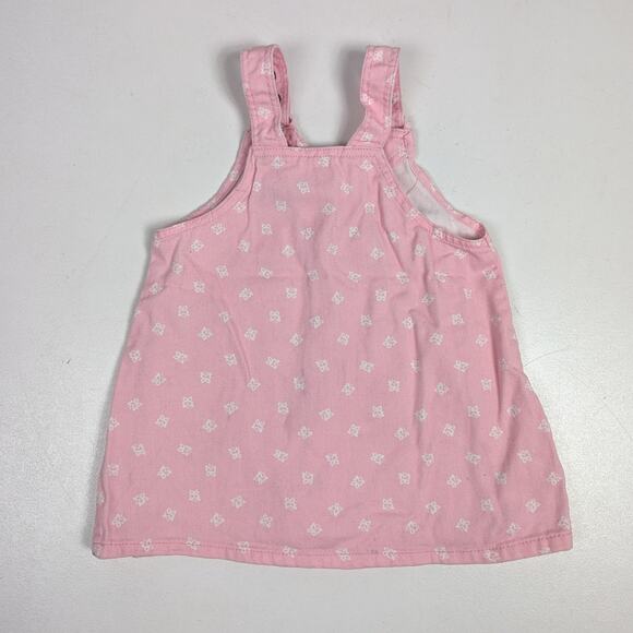 Vtg French Toast Jumper Dress Girls Sz 24m Pink Denim Butterfly 90s - Picture 3 of 7